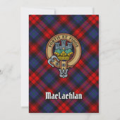 Clan MacLachlan Wappen über Tartan Einladung (Rückseite)