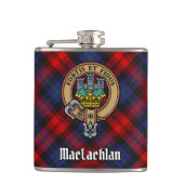 Clan MacLachlan Wappen über Tartan Flachmann (Vorderseite)