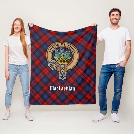 Clan MacLachlan Wappen über Tartan Fleecedecke (Beispiel)