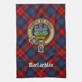 Clan MacLachlan Wappen über Tartan Geschirrtuch