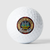 Clan MacLachlan Wappen über Tartan Golfball (Vorderseite)
