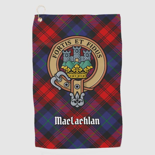 Clan MacLachlan Wappen über Tartan Golfhandtuch (Vorderseite)