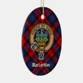 Clan MacLachlan Wappen über Tartan Keramik Ornament (Rechts)