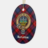 Clan MacLachlan Wappen über Tartan Keramik Ornament (Links)