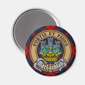 Clan MacLachlan Wappen über Tartan Magnet (Vorderseite/Rückseite)