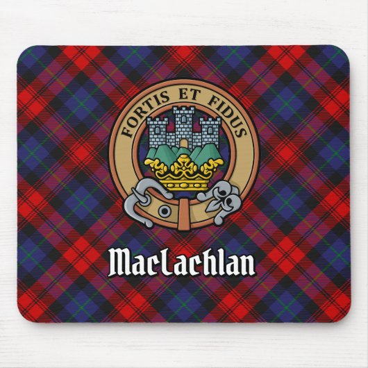 Clan MacLachlan Wappen über Tartan Mousepad (Vorne)