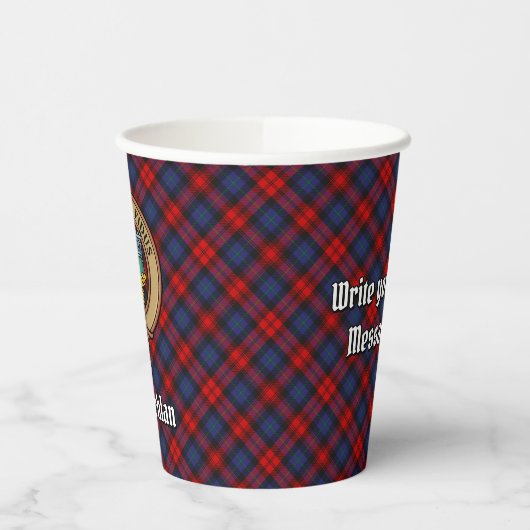 Clan MacLachlan Wappen über Tartan Pappbecher (Links)