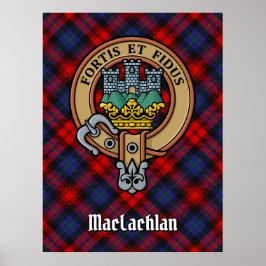 Clan MacLachlan Wappen über Tartan Poster
