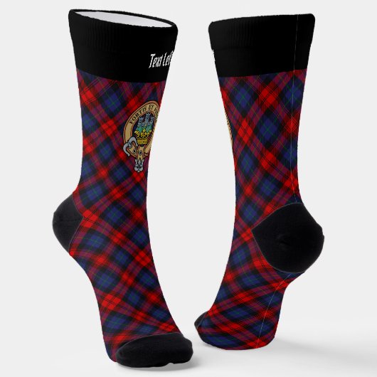 Clan MacLachlan Wappen über Tartan Socken (Gewinkelt)