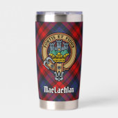 Clan MacLachlan Wappen über Tartan Thermobecher (Vorderseite)