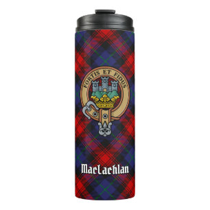 Clan MacLachlan Wappen über Tartan Thermosbecher