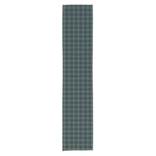Clan MacLaren Blue und Green Scottish Tartan Kurzer Tischläufer (Vorderseite)