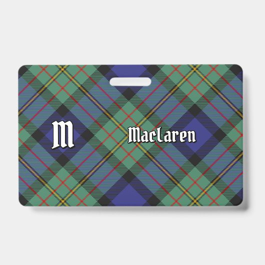 Clan MacLaren Tartan Ausweis (Vorderseite)