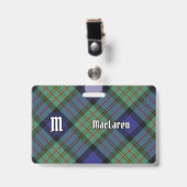 Clan MacLaren Tartan Ausweis (Vorderseite mit Clip)