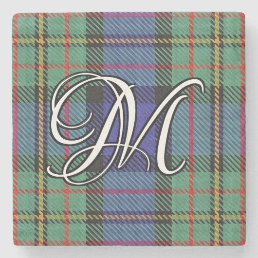 Clan MacLaren Tartan Custom Monogram Steinuntersetzer (Vorderseite)