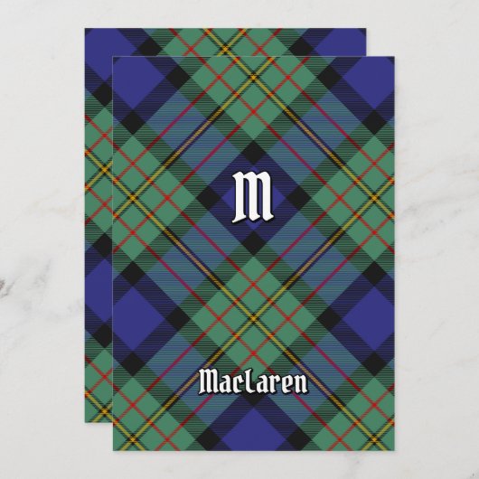 Clan MacLaren Tartan Einladung (Vorne/Hinten)