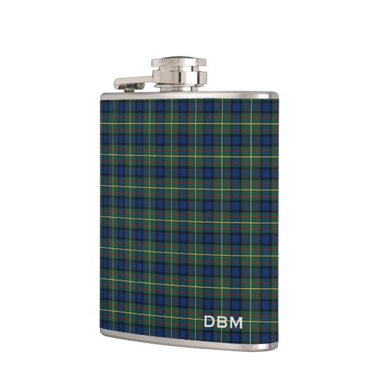 Clan MacLaren Tartan Monogram Flachmann (Links)