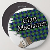 Clan MacLaren Tartan Paint Brush Button (Vorne & Hinten)