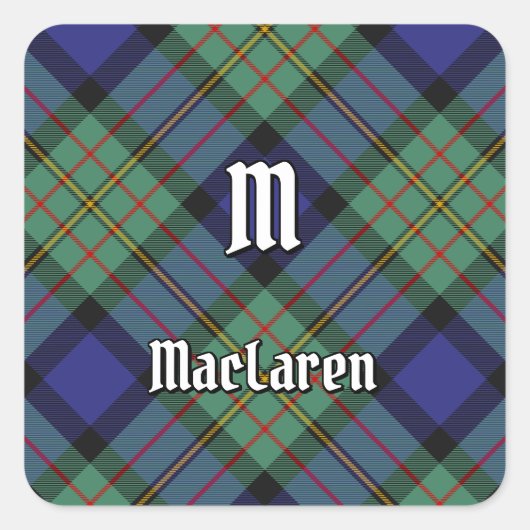 Clan MacLaren Tartan Quadratischer Aufkleber (Vorderseite)