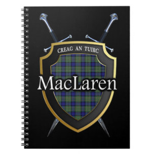 Clan MacLaren Tartan Schild & Schwerter Notizblock