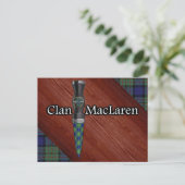 Clan MacLaren Tartan Sgian Dubh Blade Postkarte (Stehend Vorderseite)