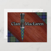 Clan MacLaren Tartan Sgian Dubh Blade Postkarte (Vorne/Hinten)