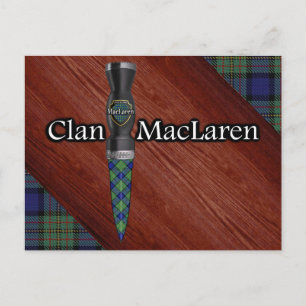 Clan MacLaren Tartan Sgian Dubh Blade Postkarte