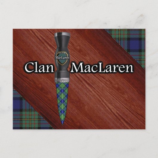 Clan MacLaren Tartan Sgian Dubh Blade Postkarte (Vorderseite)