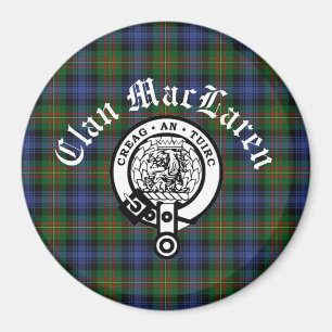 Clan MacLaren Wappen Abzeichen & Tartan Anpassbar Magnet