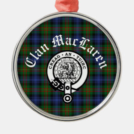 Clan MacLaren Wappen Abzeichen & Tartan Anpassbar Ornament Aus Metall