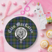 Clan MacLaren Wappen Abzeichen & Tartan Anpassbar Pappteller (Party)