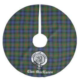 Clan MacLaren Wappen Abzeichen & Tartan Anpassbar Polyester Weihnachtsbaumdecke