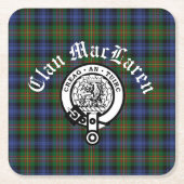 Clan MacLaren Wappen Abzeichen & Tartan Anpassbar Rechteckiger Pappuntersetzer (Vorderseite)
