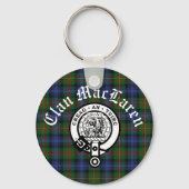 Clan MacLaren Wappen Abzeichen & Tartan Anpassbar Schlüsselanhänger (Vorderseite)