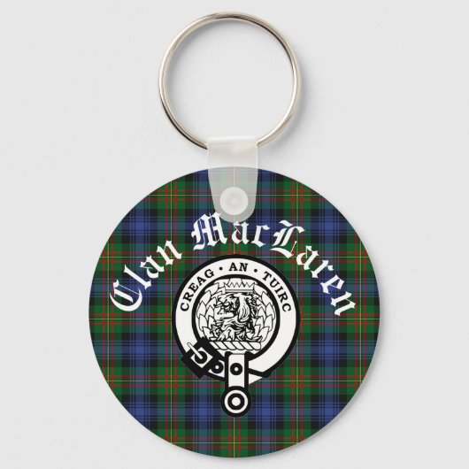Clan MacLaren Wappen Abzeichen & Tartan Anpassbar Schlüsselanhänger (Vorderseite)