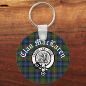 Clan MacLaren Wappen Abzeichen & Tartan Anpassbar Schlüsselanhänger (Vorderseite)