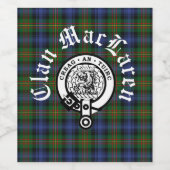 Clan MacLaren Wappen Abzeichen & Tartan Anpassbar Weinetikett (Einzelnes Label)