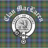 Clan MacLaren Wappen Abzeichen & Tartan Aufkleber (Vorderseite)