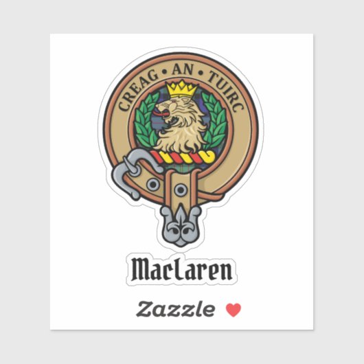 Clan MacLaren Wappen Aufkleber (Blatt)