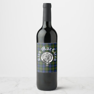 Clan MacLaren Wappen & Tartan individuell anpassba Weinetikett