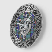 Clan MacLaren Wappen & Tartan Knot Große Wanduhr (Winkel)