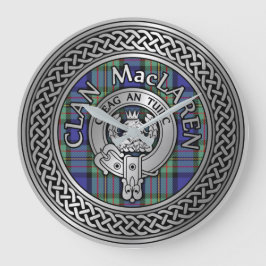 Clan MacLaren Wappen & Tartan Knot Große Wanduhr