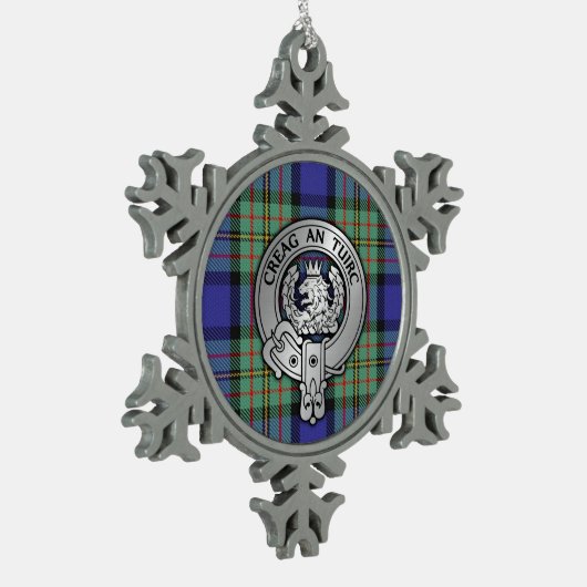 Clan MacLaren Wappen & Tartan Schneeflocken Zinn-Ornament (Links)