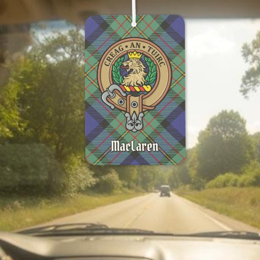 Clan MacLaren Wappen über Tartan Autolufterfrischer