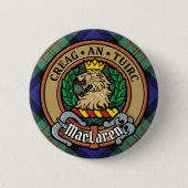 Clan MacLaren Wappen über Tartan Button (Vorderseite)