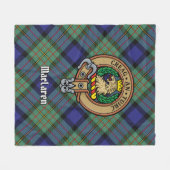 Clan MacLaren Wappen über Tartan Fleecedecke (Vorderseite (Horizontal))