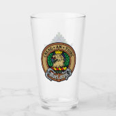 Clan MacLaren Wappen über Tartan Glas (Vorderseite)