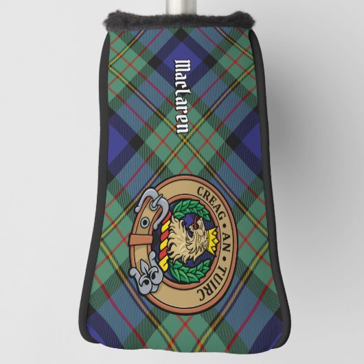Clan MacLaren Wappen über Tartan Golf Headcover (Rotieren 90)
