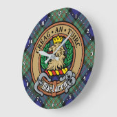Clan MacLaren Wappen über Tartan Große Wanduhr (Winkel)