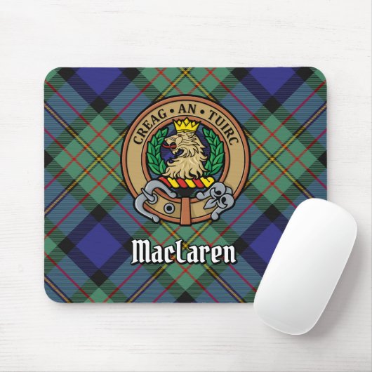 Clan MacLaren Wappen über Tartan Mousepad (Mit Mouse)